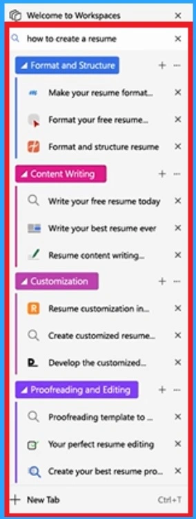 Create Edge Browser Workspaces through Copilot and Bing Search are Now Available - Fig.1 - Creds to MS
