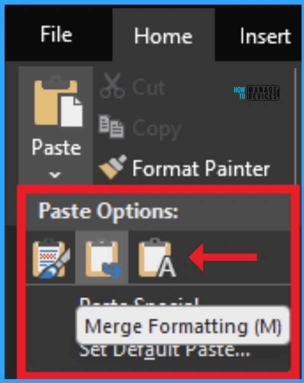 MS Word Default Paste Merge Formatting option to Match the Look and Feel of Existing Content - Fig.3