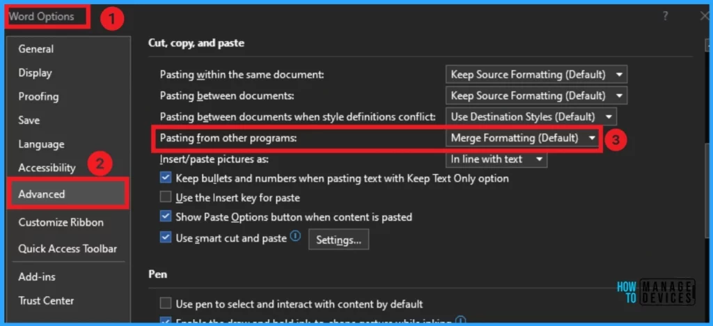 Default Pasting option in MS Word Updated on Windows - Fig.8