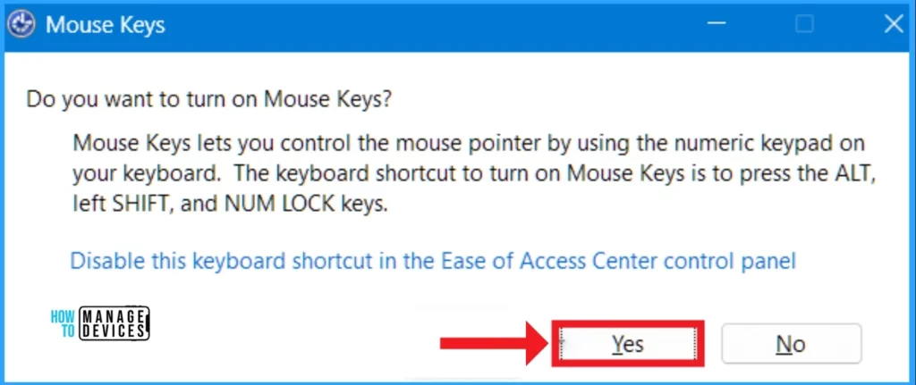 Enable or Disable Mouse Keys using the Numeric Keypad Move your Mouse Pointer in Windows 11 - Fig.1
