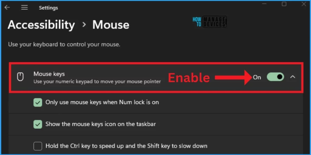 Enable or Disable Mouse Keys using the Numeric Keypad Move your Mouse Pointer in Windows 11 - Fig.4