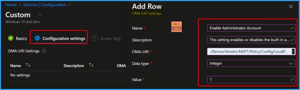 Enable or Disable the Built-in Administrator Account in Windows using Intune Policy 3 Enable Administrator Account Policy in Windows using Intune - Fig.2