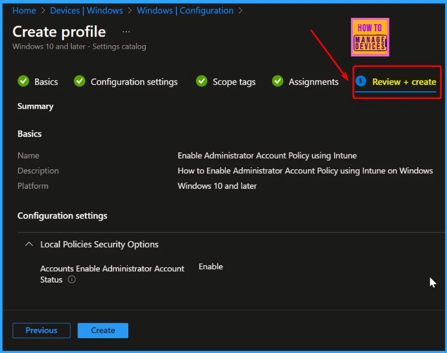 Enable or Disable the Built-in Administrator Account in Windows using Intune Policy 9 Enable Administrator Account Policy in Windows using Intune - Fig.8