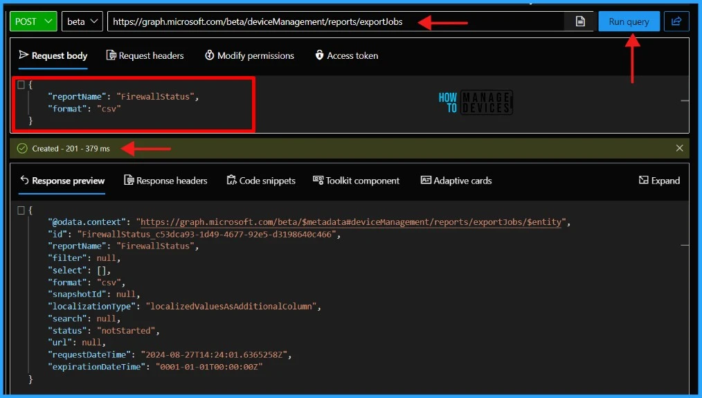 Automate Microsoft Intune Firewall Policy Reports using Graph API. Fig.03