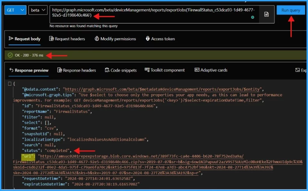 Automate Microsoft Intune Firewall Policy Reports using Graph API. Fig.04