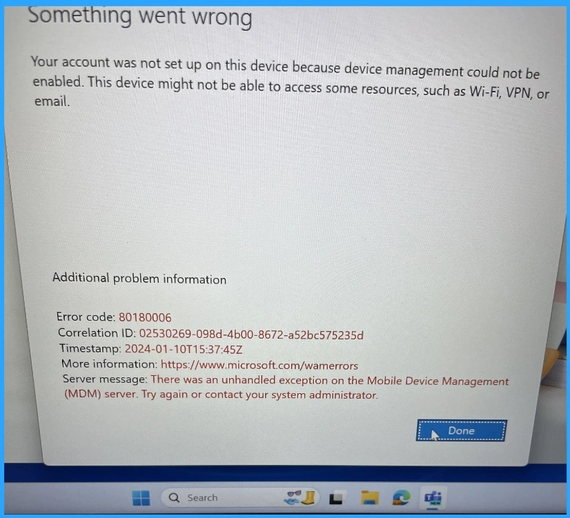 Fix Intune Device Internal Service Error Code 0X80180006 2 Fix Intune Device Internal Service Error Code 0X80180006 - Fig.2 - Creds to MS