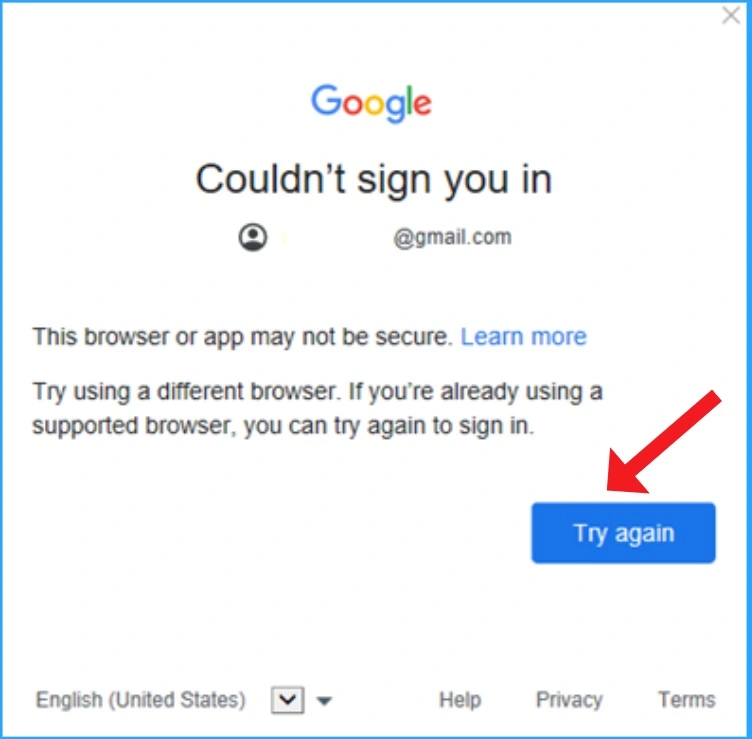 Fix Outlook Error the Browser or App may not be Secure when try to add Gmail Account 3 Fix Outlook Error the Browser or App may not be Secure when try to add Gmail Account - Fig.2 - Creds to MS
