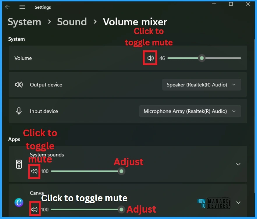 How to Change System and Apps Sound Output Volume Level Volume Mixer in Windows 11 - Fig.12