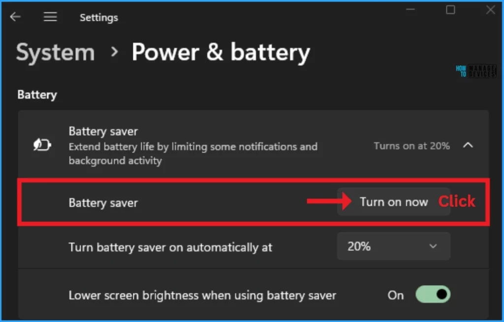 How to Enable or Disable Battery Saver in Windows 11 | Energy Saver Battery Threshold Policies - Fig.4