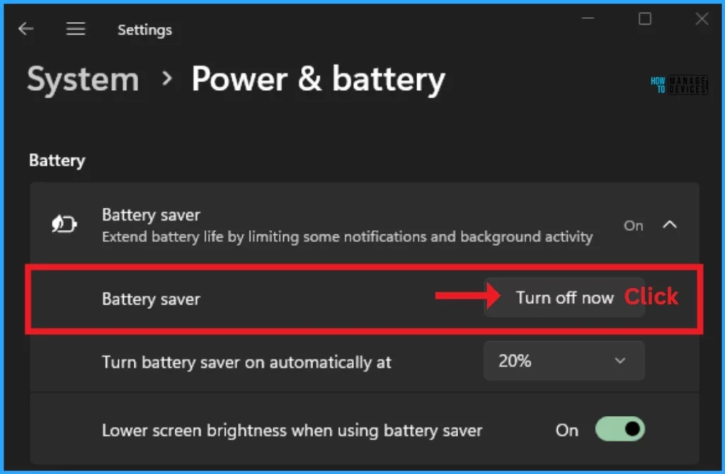 How to Enable or Disable Battery Saver in Windows 11 - Fig.5