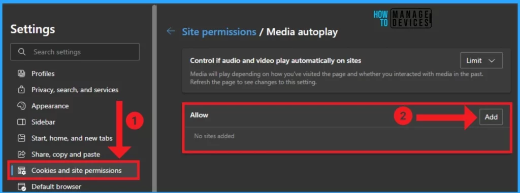How to Enable or Disable Media Autoplay for Websites in Microsoft Edge - Fig.5