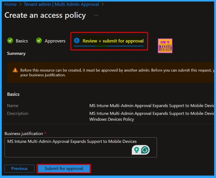 MS Intune Multi-Admin Approval Expands Support to Mobile Non-Windows Devices Policy 6 MS Intune Multi-Admin Approval Expands Support to Mobile Devices Non-Windows Devices Policy - Fig.5