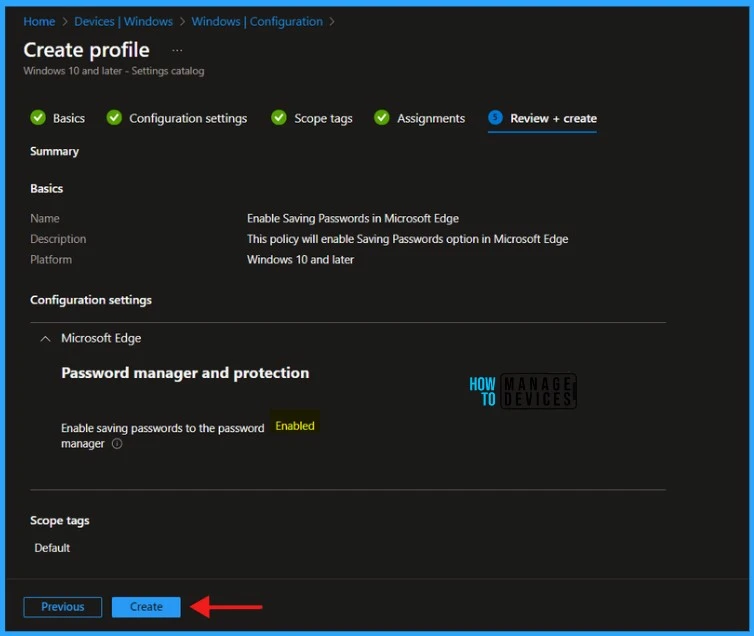 How to Enable Saving Passwords in Microsoft Edge with Intune. Fig 07