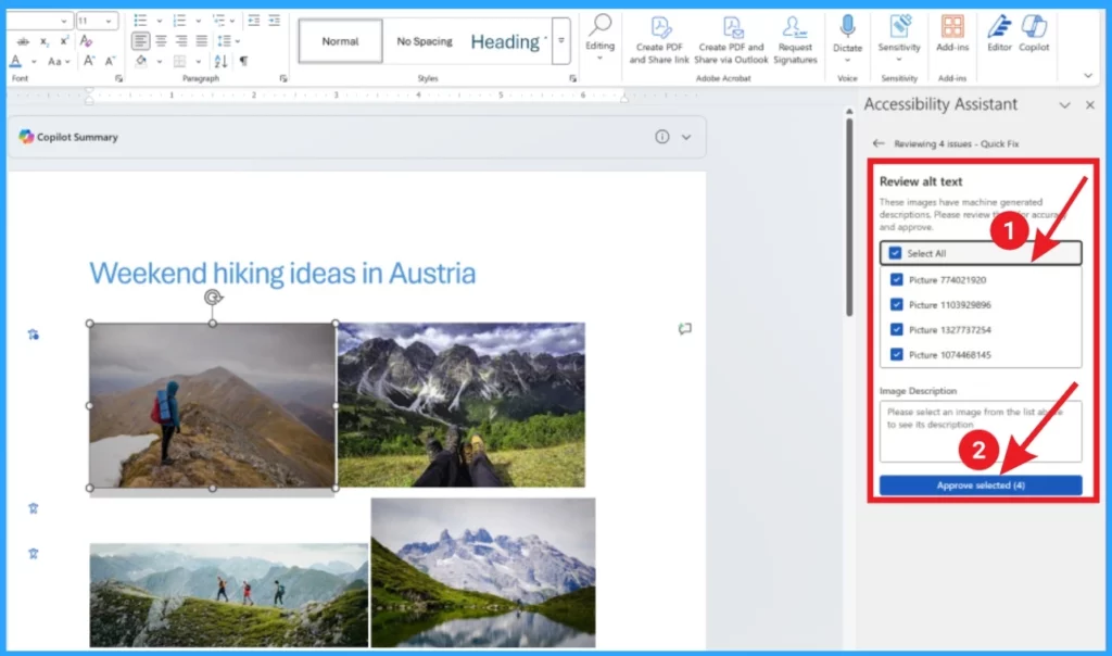 Quick Fix Multiple Accessibility Issues in Word for Windows - Fig.5 - Creds to MS