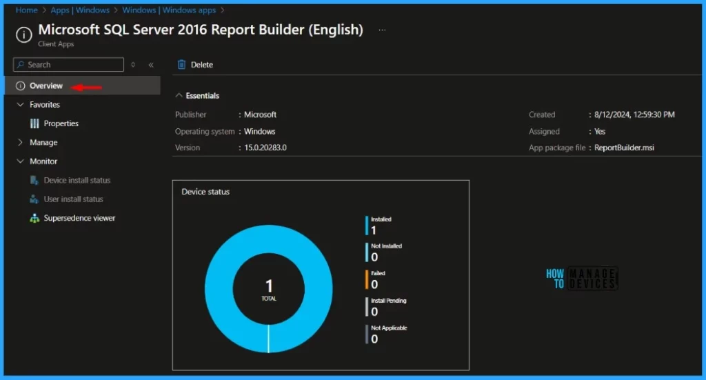 Guide to Install Microsoft SQL Server 2016 Report Builder with Intune Enterprise App Catalog App. Fig 14