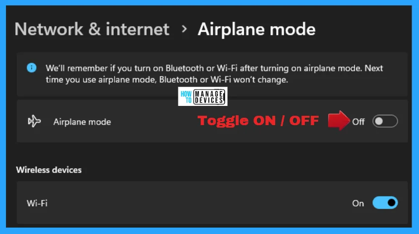 Multiple Ways to Turn On and Off the Airplane Mode Flight Mode in Windows 11 - Fig. 6