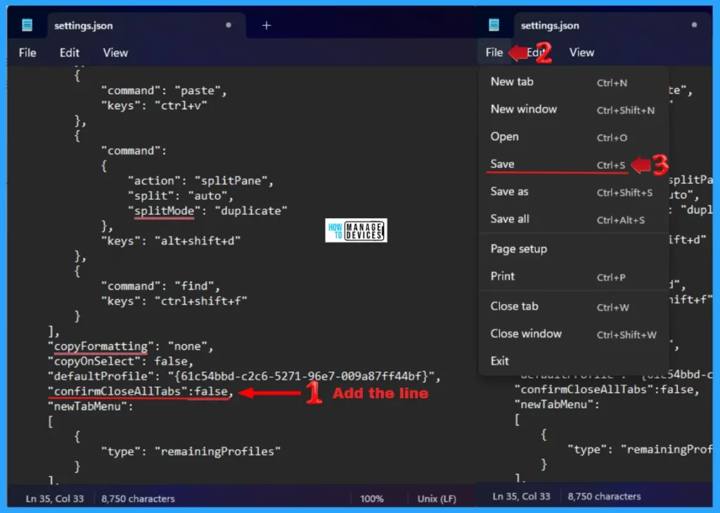 Windows Terminal Allows Turn On or Off the Do You Want to Close All Tabs Prompt in Windows 11 - Fig. 9