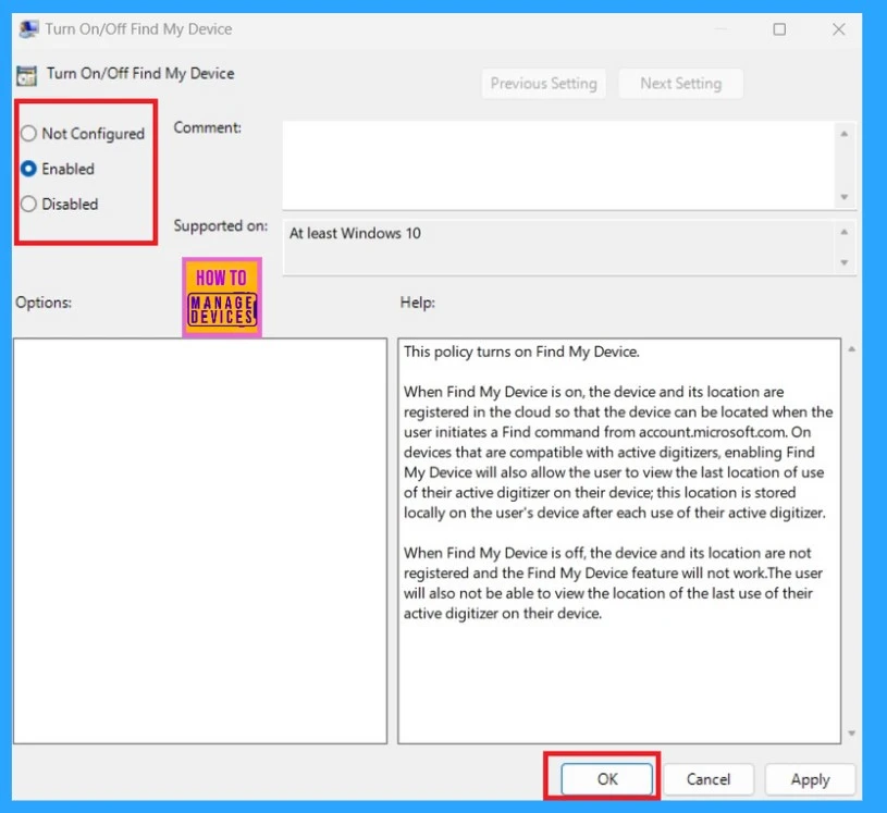 Turn On or Off Find My Device option in Windows 11 - Locate Device if Lost or StolenFig.11