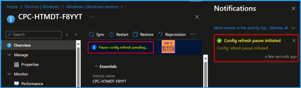 How to Stops Sending New Policy Updates to Windows Device using Intune Pause Config Refresh Feature - Fig.5