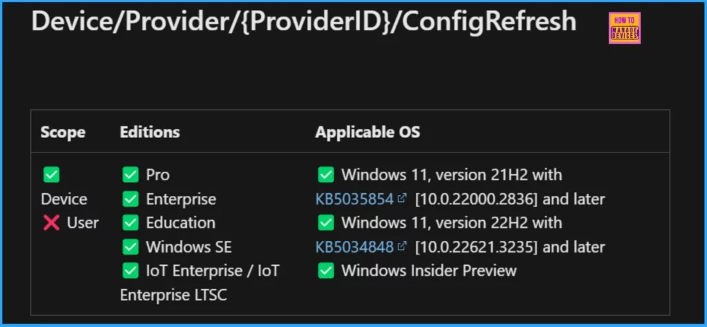 Best way Intune to Stop Sending New Policy Updates to Windows Devices - Fig.1 - Creds to MS