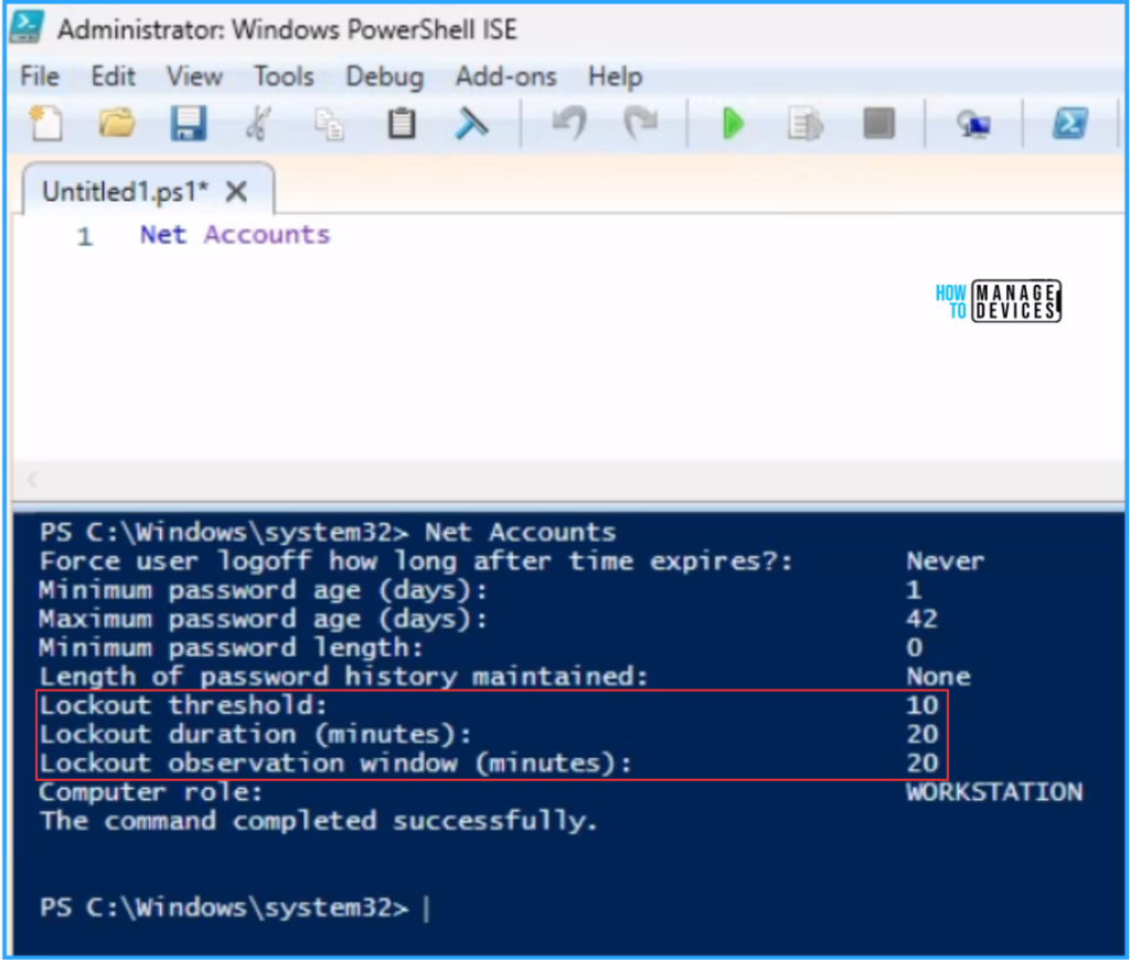 Best Way to Set Lockout Policy Using Intune Platform Script. Fig. 9