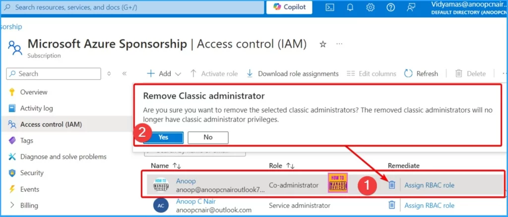 Azure Classic Administrators will be Deprecated on 31st August 2024 Crucial to Convert to Azure RBAC Roles 5 Azure Classic Administrators will be Deprecated on 31st August 2024 Crucial to Convert to Azure RBAC Roles - Fig.3