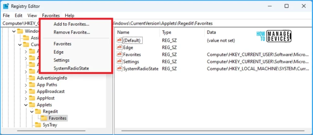Add or Remove Favorites in Registry Editor in Windows 11 | Do you want to Make Quick Registry Edits? 1 Easy Methods to Add or Remove Favorites in Registry Editor in Windows 11 - Fig.5