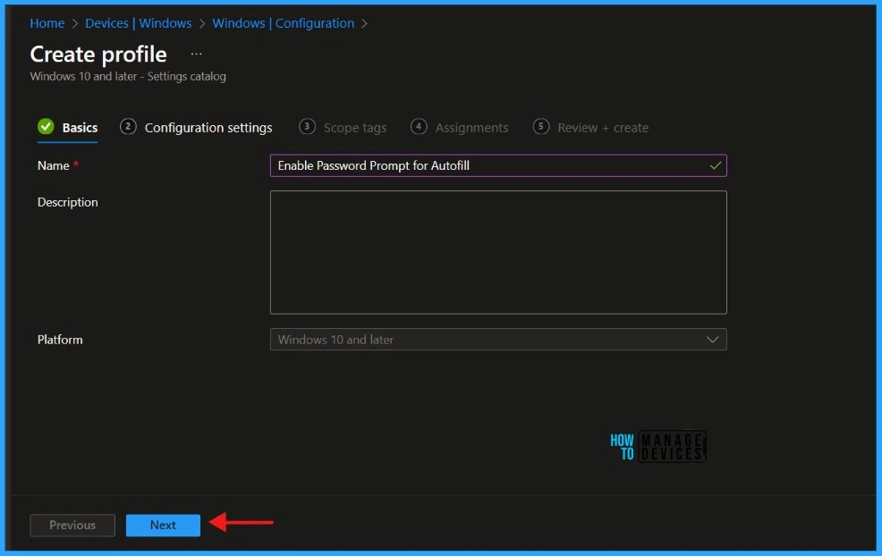 Enable or Disable Password Prompt for Autofill in the MS Edge Browser using Intune Policy Fig.03