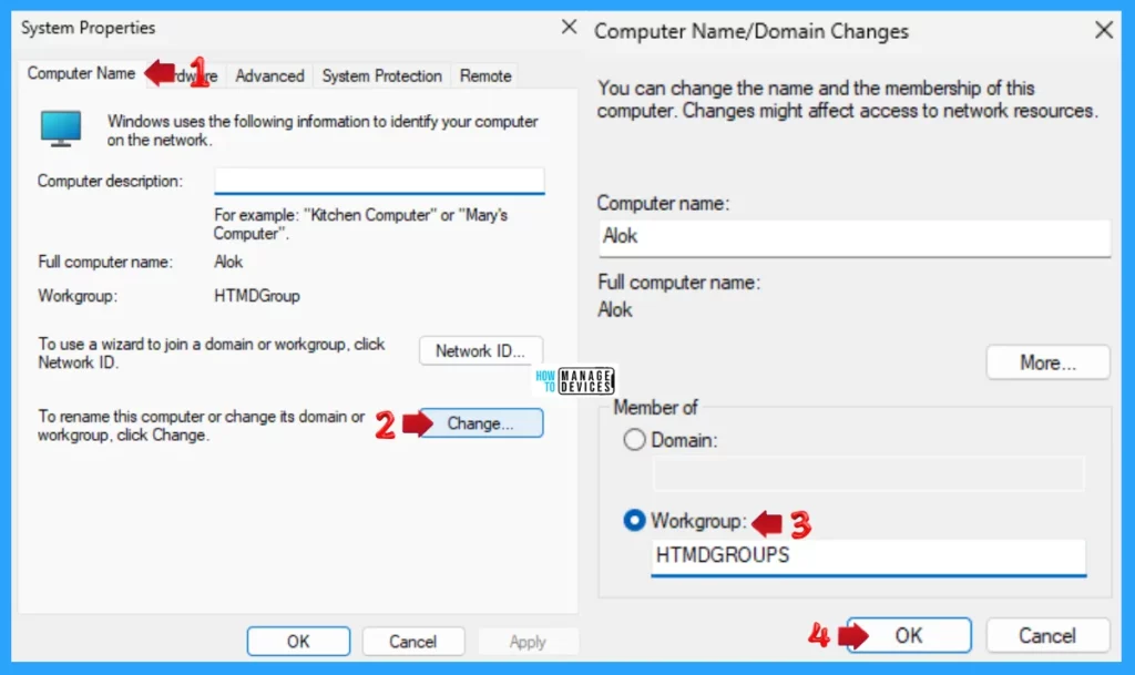 How to Change Add Remove Windows 11 PC from Workgroup using PowerShell Settings App - Fig. 4