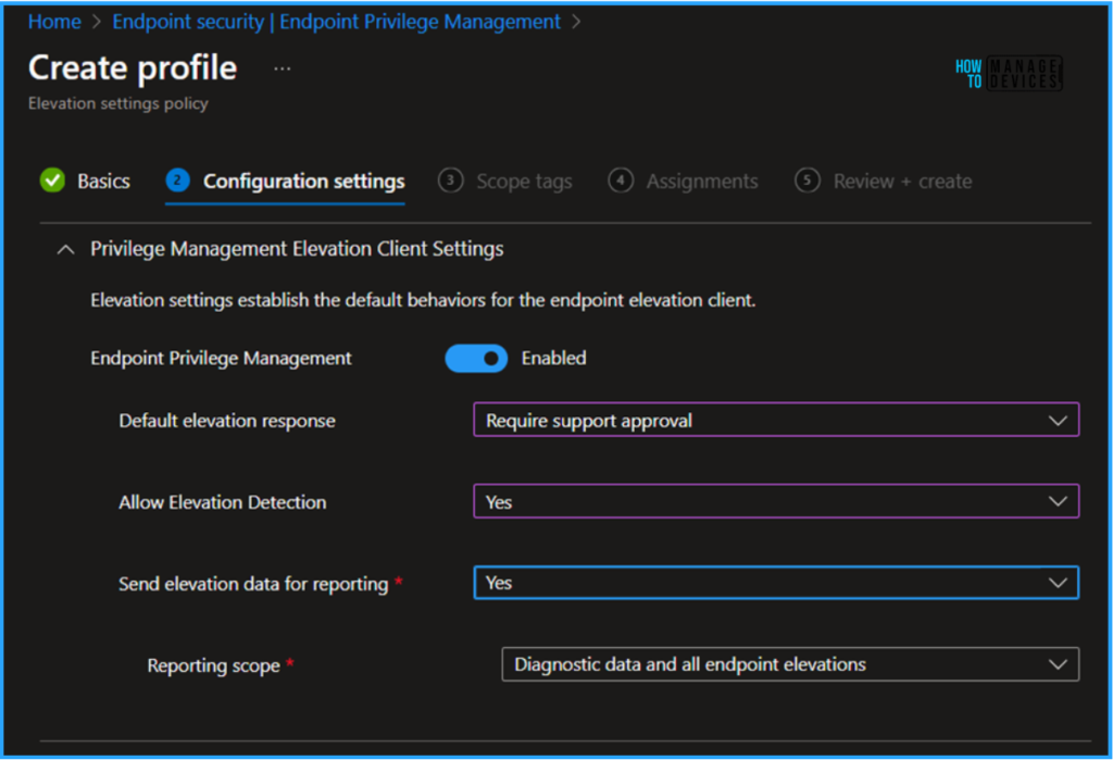 How to Configure Support Approved EPM Elevation as Administrator using Intune Policy for Normal Users. Fig. 5