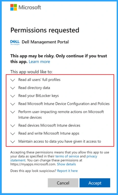 Integrating Dell Management Portal in Intune Admin Center Coming Soon - Fig.3 - Creds to MS