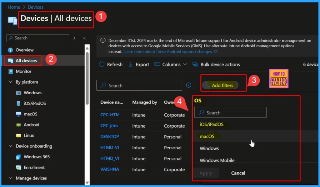 Unsupported Versions of iOS iPadOS MacOS Devices for Intune | Minimum Supported Versions 16 and 13 - Fig.4