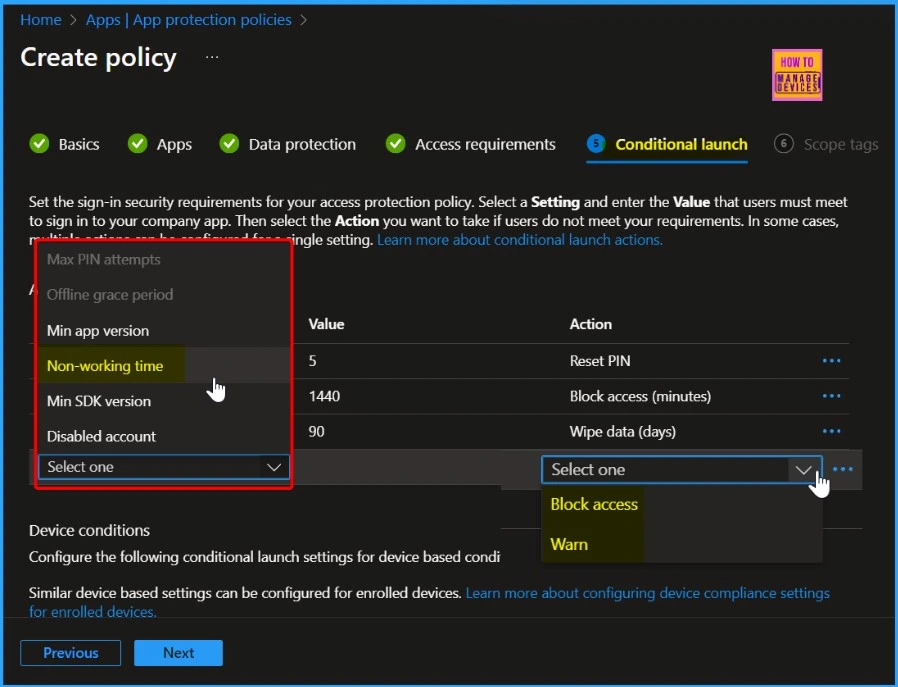 New Working Time Settings for App Protection Policies in Intune Limit Access and Mute Notifications 7 New Working Time Settings for App Protection Policies in Intune Limit Access and Mute Notifications - Fig.4