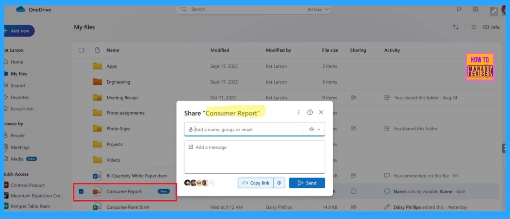 OneDrive with New Experience in Document Libraries and Create New Files from Templates using Copilot - Fig.5 (Image credited to MS)