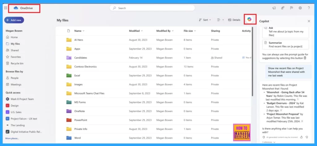 OneDrive with New Experience in Document Libraries and Create New Files from Templates using Copilot - Fig.1 (Image credited to MS)