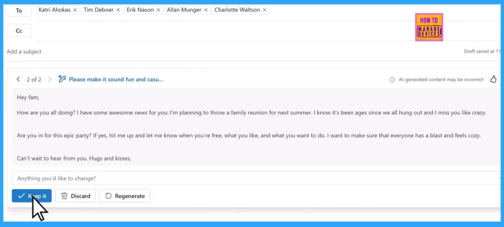 Outlook Automation Draft Emails Summarize Schedule Meeting Invitations using Copilot in Outlook  - Fig.4 (image credited to MS)