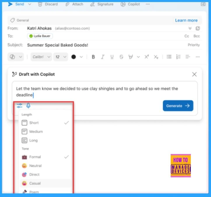 Outlook Automation Draft Emails Summarize Schedule Meeting Invitations using Copilot in Outlook - Fig.8 (image credited to MS)