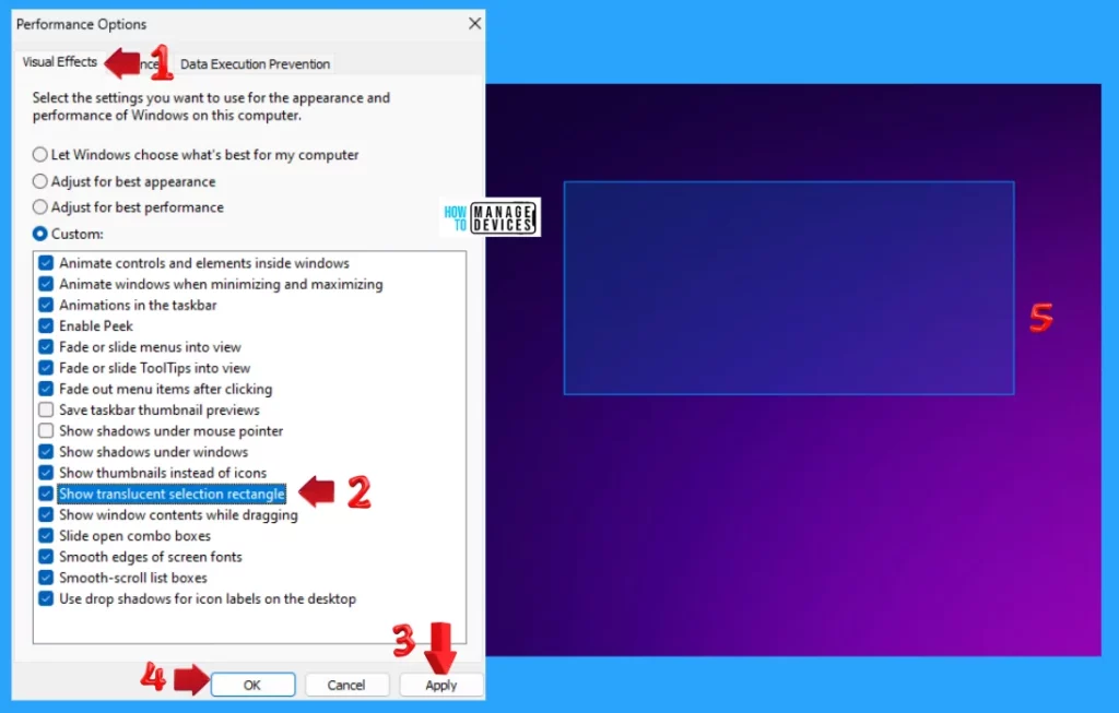 Turn On or Off Translucent Selection Rectangle on Desktop in Windows 11 to Improve the Performance of PC - Fig. 4