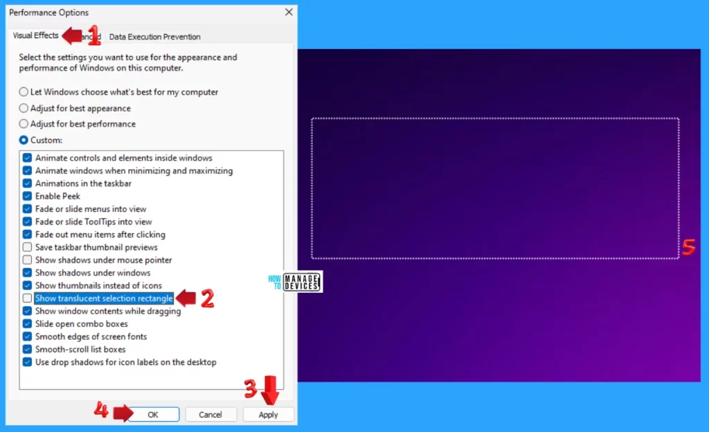 Turn On or Off Translucent Selection Rectangle on Desktop in Windows 11 to Improve the Performance of PC - Fig. 5