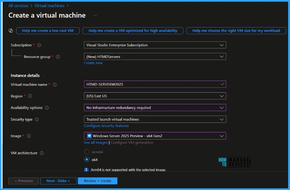 Step-by-Step Guide: Creating a Windows Server 2025 in Microsoft Azure from Scratch. Fig. 04