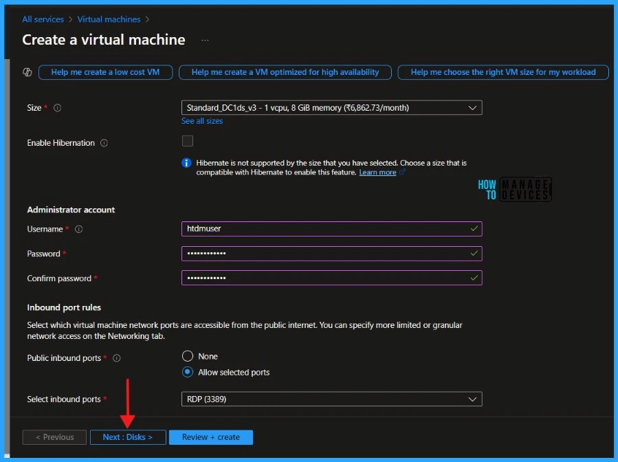 Step-by-Step Guide: Creating a Windows Server 2025 in Microsoft Azure from Scratch. Fig. 05