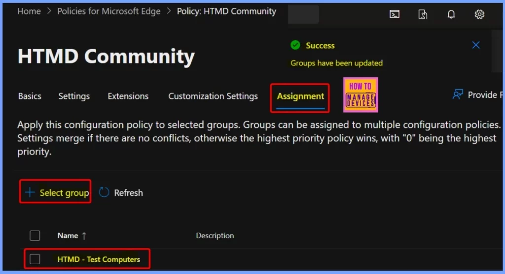 Enable Entra Website SSO using Configuration Profiles for Edge Browser using Microsoft 365 Admin Center - Fig.10