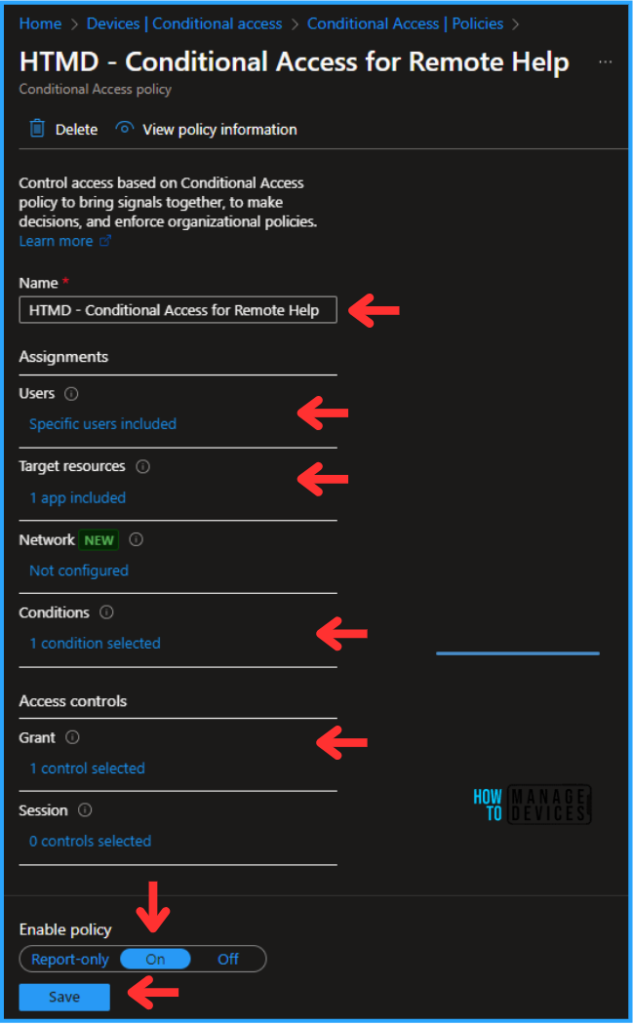 Best Guide to Setup Conditional Access for Remote Help with Intune. Fig. 5