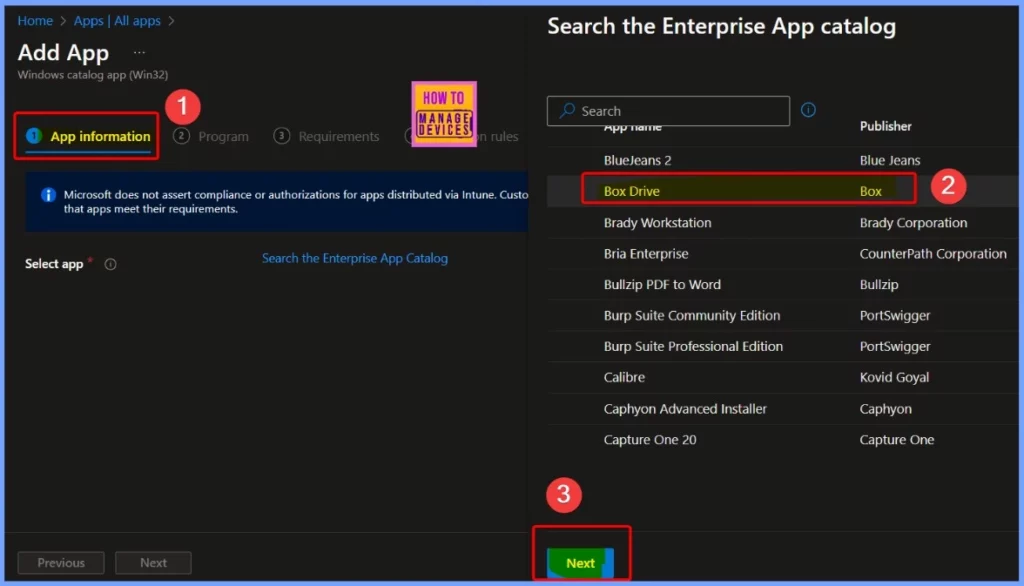Install Box Drive with Intune Enterprise App Catalog App - Fig.3