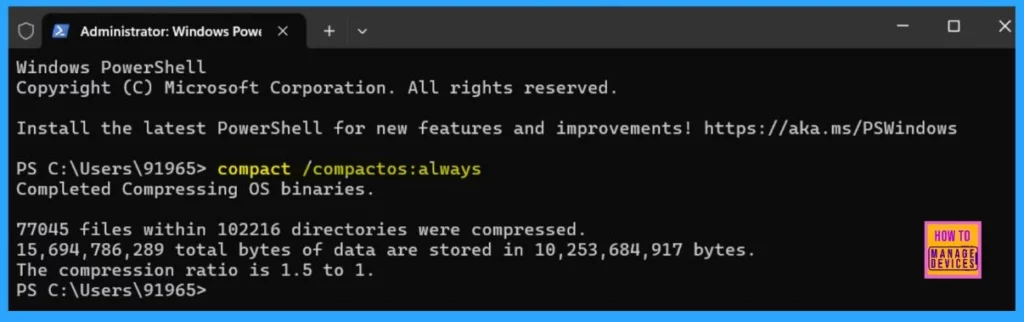 How to Enable or Disable Compact OS with Windows 11 using Compact Compactos Query Always Never 4 How to Enable or Disable Compact OS with Windows 11 using Compact Compactos Query Always Never - Fig.4