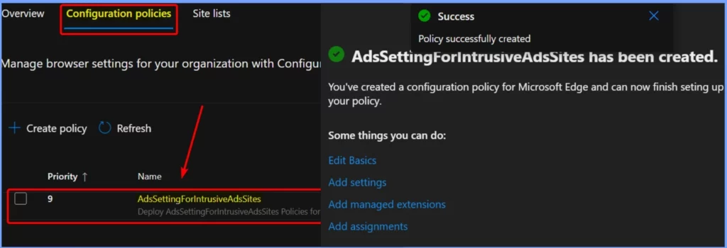 Configuration Profile for Edge Browser Extensions and Sidebar Management using Microsoft 365 Admin Center 4 Configuration Profiles for Edge Browser Extensions and Sidebar Management using Microsoft 365 Admin Center - Fig.3