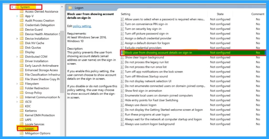 Enable Disable Show Account Email Address on Sign-in Screen in Windows 11 Using Group Policy Intune-Fig.7