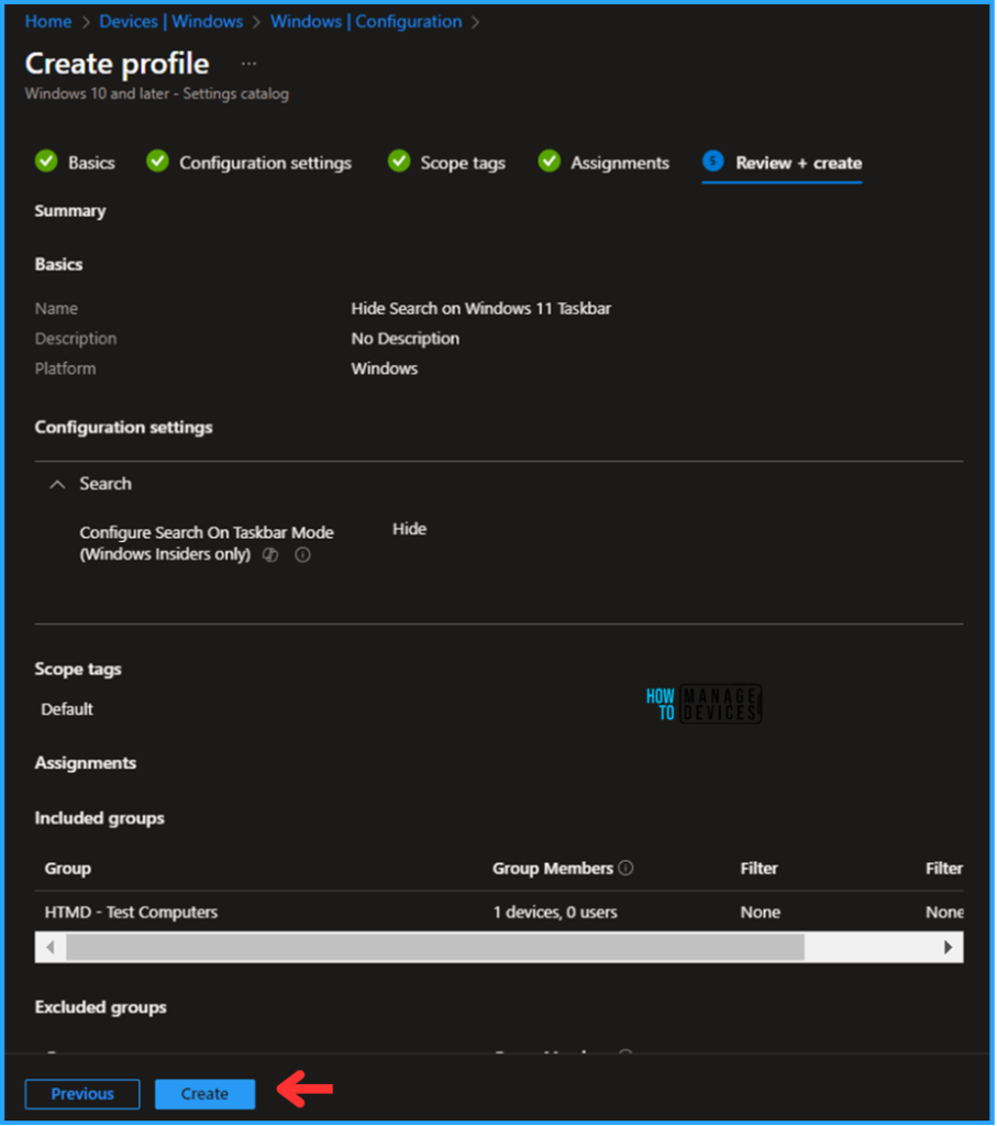 Easy Method to Hide Search on Windows 11 Taskbar Using Intune Policy Settings Catalog. Fig. 10