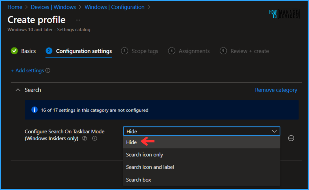 Easy Method to Hide Search on Windows 11 Taskbar Using Intune. Fig. 7