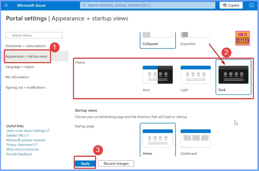 How to Enable Dark Mode in Azure Portal | Simple Steps to Change the Theme | Startup Views - Fig.2